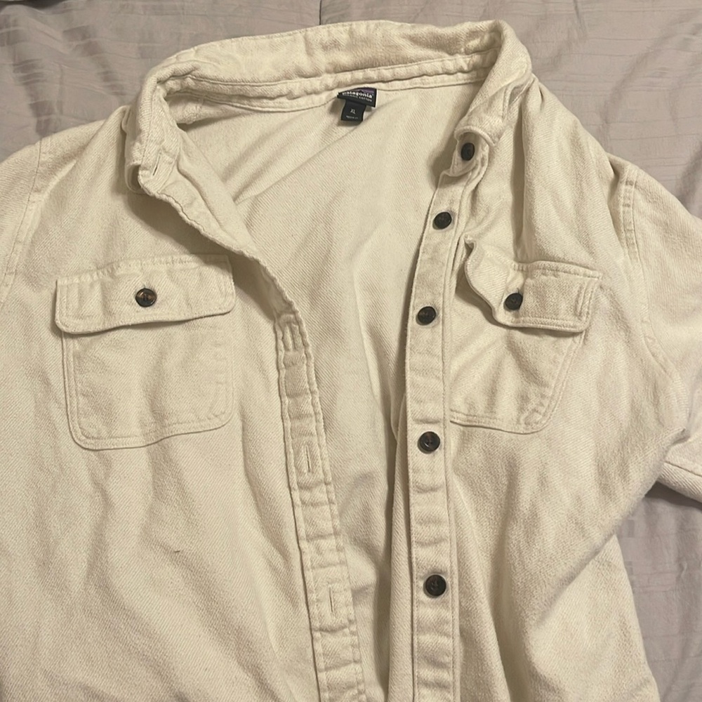 Patagonia cream flannel